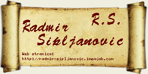 Radmir Sipljanović vizit kartica